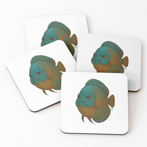 Item preview, Discus Fish - Chunky Style - Amazon Fish - Unimpressed Fish - Green Orange Fish designed and sold by Kabuji Store.
