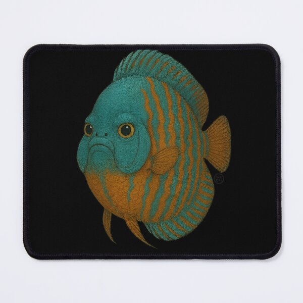 Item preview, Discus Fish - Chunky Style - Amazon Fish - Unimpressed Fish - Green Orange Fish designed and sold by Kabuji Store.
