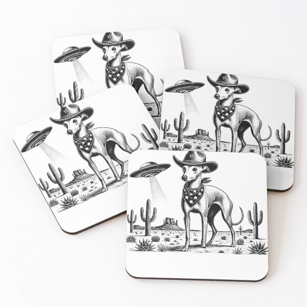 Item preview, Vintage Retro Italian Greyhound UFO Western Country Wild West Dog Mom Dad designed and sold by Kimberley King Art  King Art.