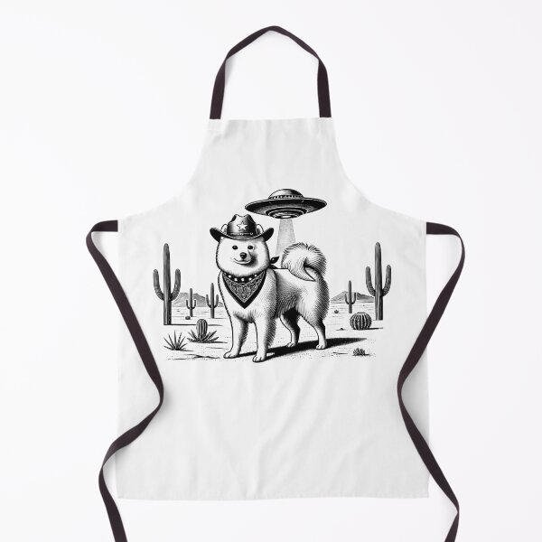 Item preview, Vintage Retro Japanese Spitz UFO Western Country Wild West Dog Mom Dad designed and sold by Kimberley King Art King Art.
