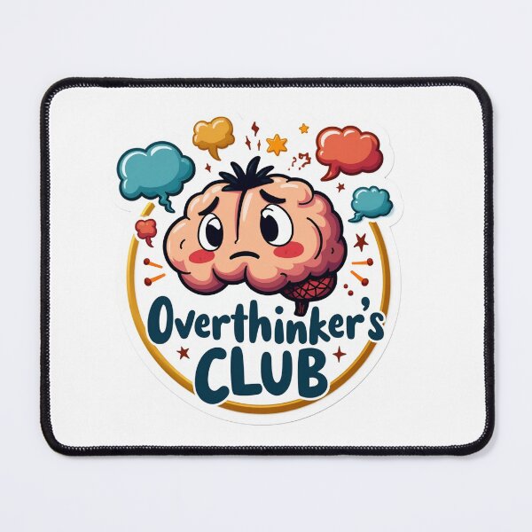 Item preview, Overthinker's Club – Funny Brain Cartoon Sticker for Anxiety and Relatable Humor designed and sold by Sunny Rathor.