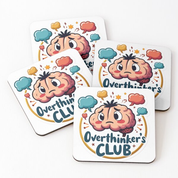 Item preview, Overthinker's Club – Funny Brain Cartoon Sticker for Anxiety and Relatable Humor designed and sold by Sunny Rathor.