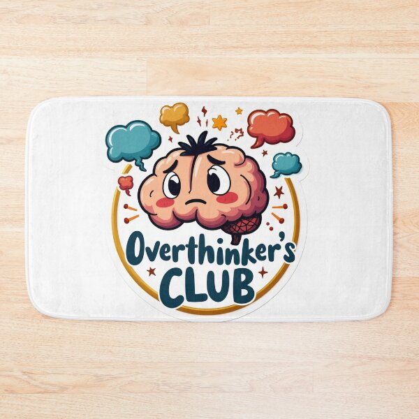Item preview, Overthinker's Club – Funny Brain Cartoon Sticker for Anxiety and Relatable Humor designed and sold by Sunny Rathor.