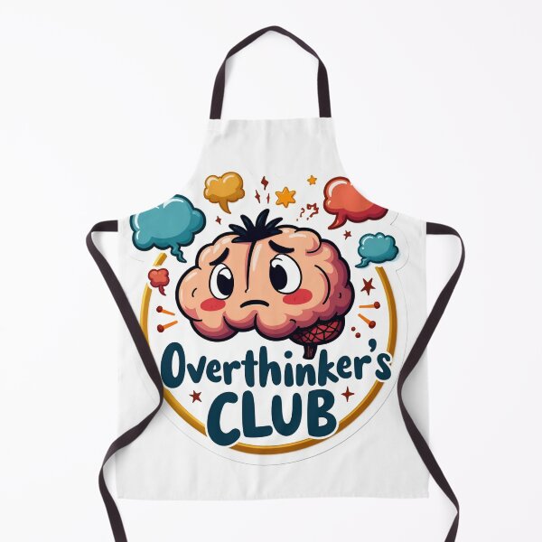 Item preview, Overthinker's Club – Funny Brain Cartoon Sticker for Anxiety and Relatable Humor designed and sold by Sunny Rathor.