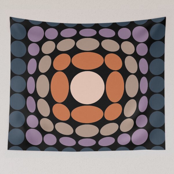 Item preview, Vasarely Homage 241107 Dusty Mauve, Warm Taupe, Burnt Sienna, Soft Peach Circles XL designed and sold by Malaconotus.