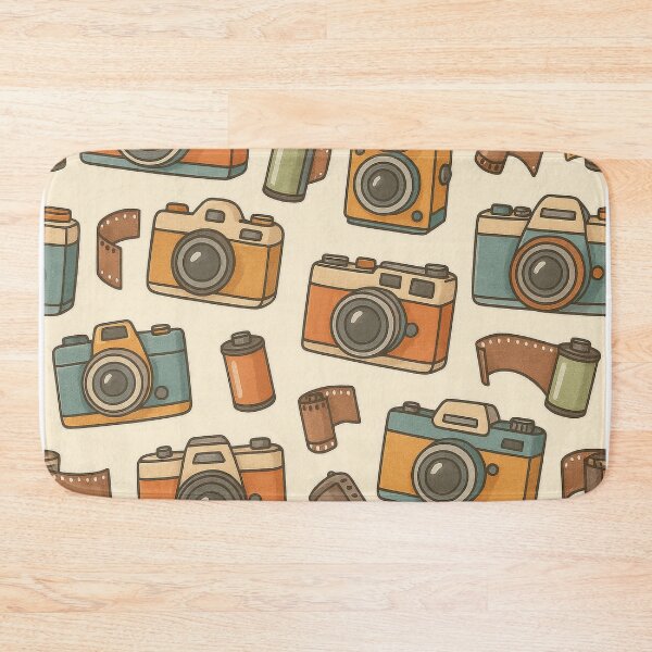 Item preview, Seamless Pattern of Vintage Cameras and Film Rolls designed and sold by champkppwc.