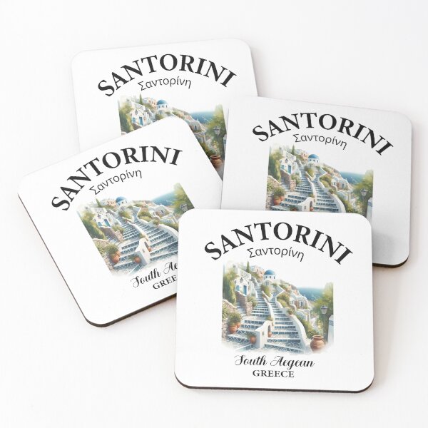 Item preview, Santorini Greece Travel Art – Blue Domes & Aegean Island Scenery designed and sold by MAGICKEY2024.