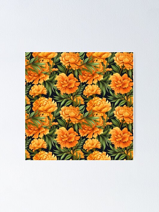 Thumbnail 1 of 3, Poster, Marigold Print designed and sold by AntiPops.