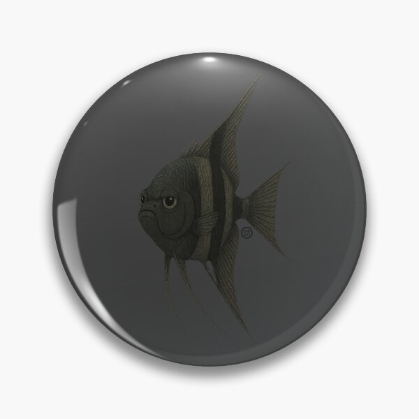 Item preview, Angelfish - Chunky Style - Amazon Fish - Unimpressed Fish - Black Angel Fish designed and sold by Kabuji Store.