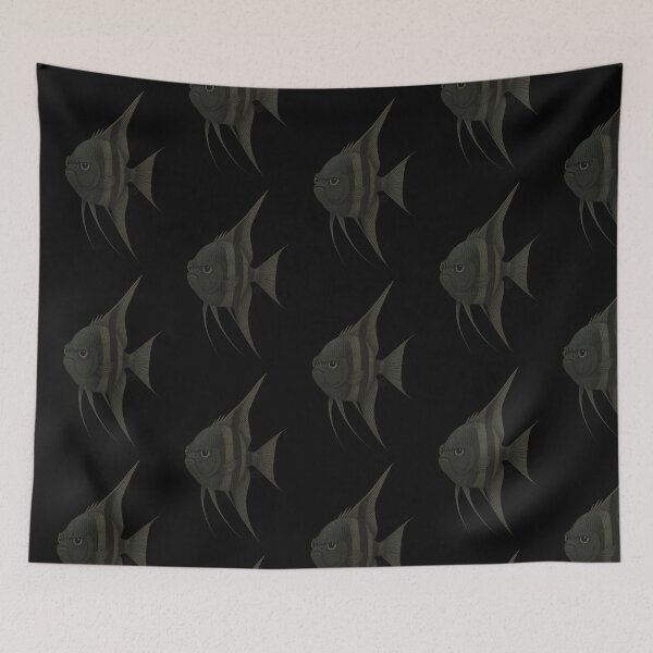 Item preview, Angelfish - Chunky Style - Amazon Fish - Unimpressed Fish - Black Angel Fish designed and sold by Kabuji Store.