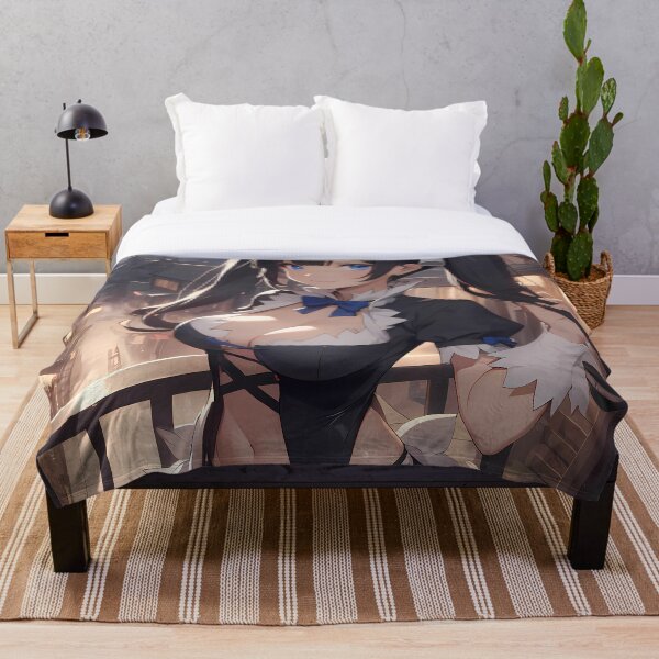 Artikelvorschau, Mädchen Hestia DanMachi Anime Nachtzeit Balkon Stadtlandschaft Mondlicht Serenity entworfen und verkauft von mildaclairmo.