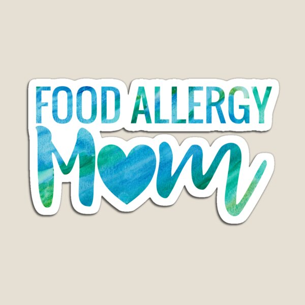 Food Allergy Mom Teal Watercolor Typography Magnet