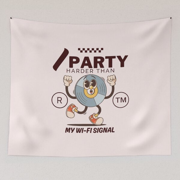 Item preview, I party harder than my wi-fi signal (party animal) designed and sold by Peerless-Prime.
