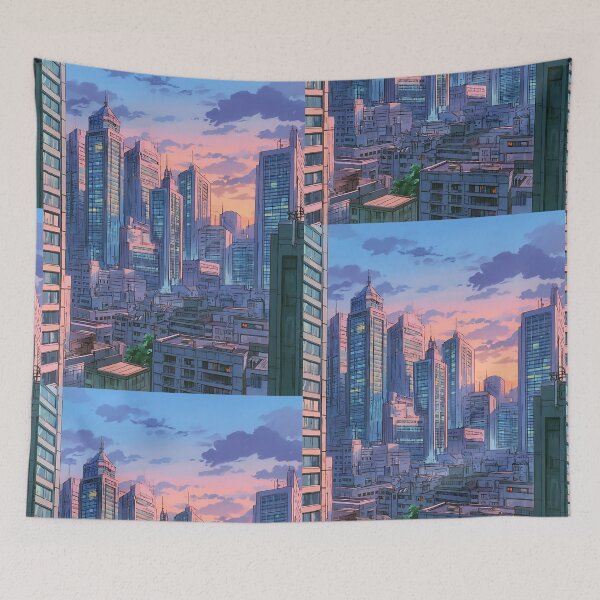 Item preview, Retro Anime Cityscape designed and sold by bapupa.