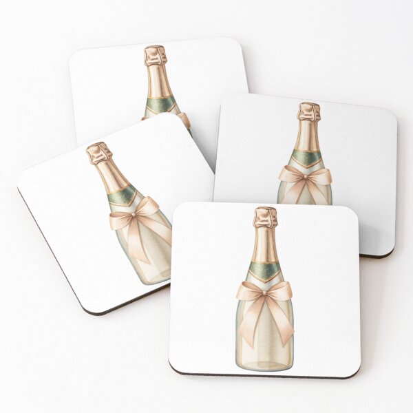 Item preview, Champagne Bottle with Gold Foil and Ribbon on Transparent Background designed and sold by Creative88Art.