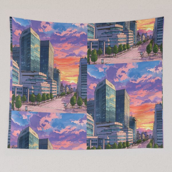 Item preview, Nostalgic Anime Cityscape designed and sold by bapupa.