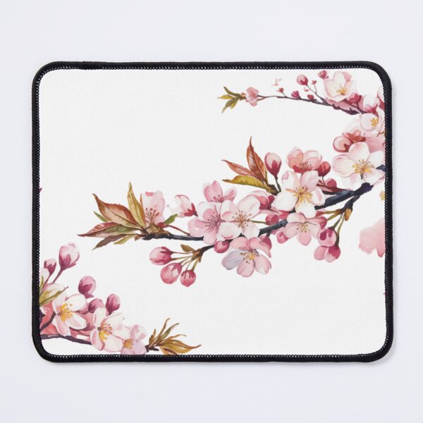 Item preview, Watercolor Illustration of Cherry Blossom Branches on Black Background designed and sold by Creative88Art.