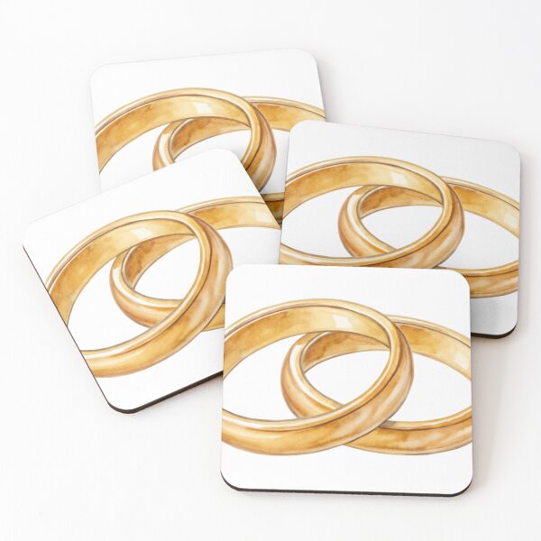 Item preview, Two Interlocked Gold Rings on a Transparent Background designed and sold by Creative88Art.