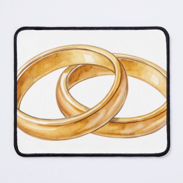 Item preview, Two Interlocked Gold Rings on a Transparent Background designed and sold by Creative88Art.