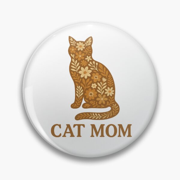 Item preview, Boho Floral Cat – “Cat Mom” Quote designed and sold by OTSC.