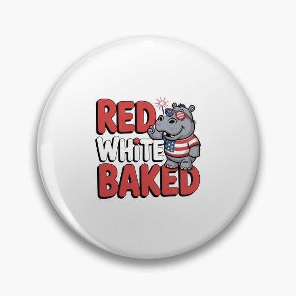 Item preview, Red White Baked, Funny Hippo 4th of July, Classic T-Shirt designed and sold by podlook.