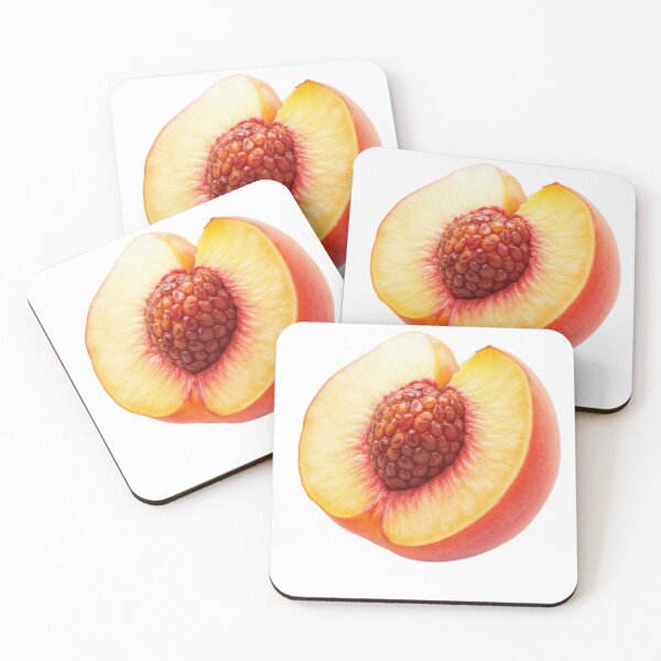 Item preview, Halved Peach with Textured Pit and Gradient Red Skin designed and sold by Creative88Art.