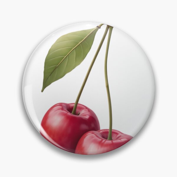 Item preview, Two Glossy Red Cherries with Green Leaf on Transparent Background designed and sold by Creative88Art.
