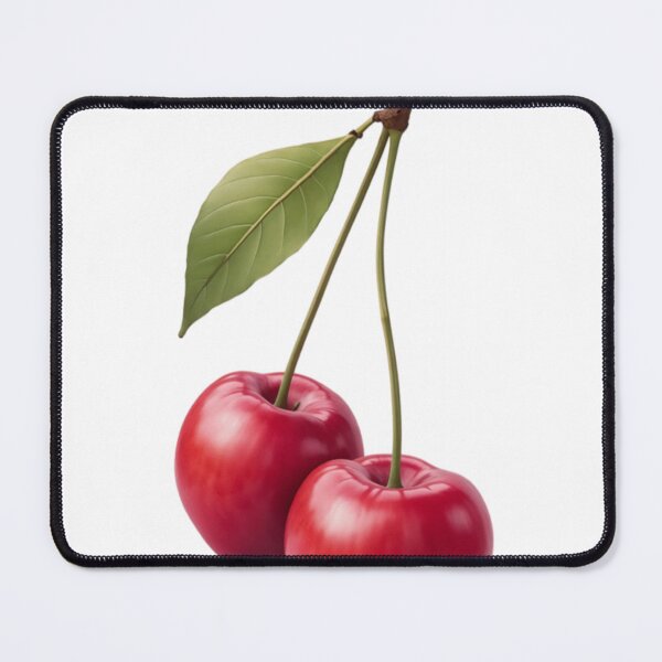 Item preview, Two Glossy Red Cherries with Green Leaf on Transparent Background designed and sold by Creative88Art.
