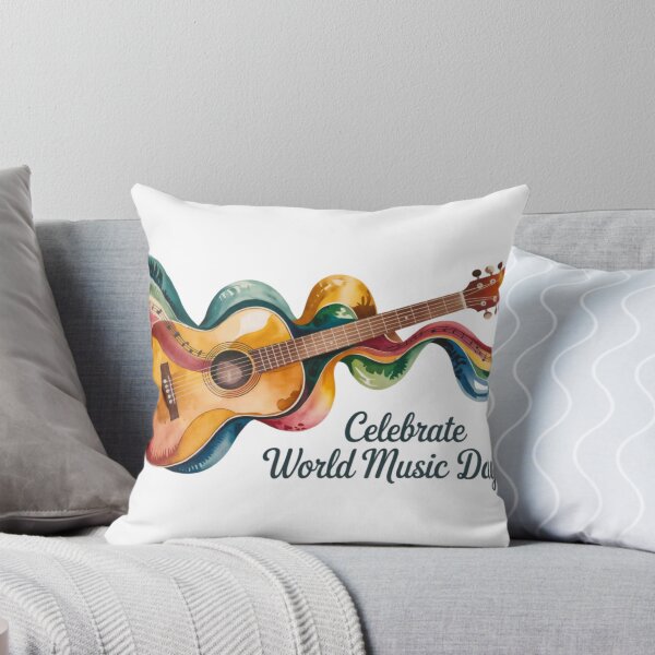 Item preview, Artistic Acoustic Guitar with Colorful Ribbons and Text Design designed and sold by Creative88Art.