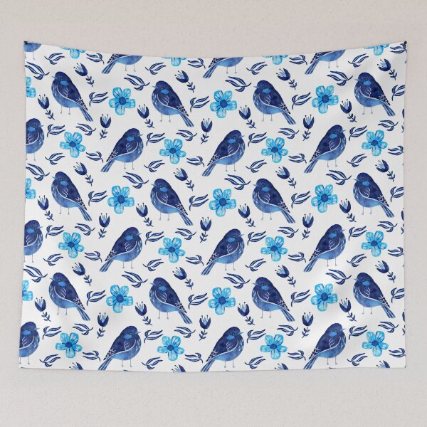 Item preview, Blue & White Birds designed and sold by CatGabrielDesigns.