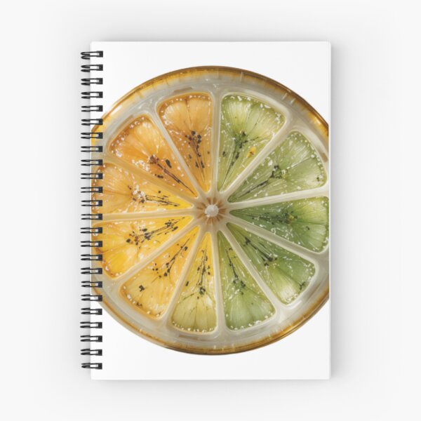 Item preview, Circular Citrus Slice with Orange and Green Segments on Black Background designed and sold by Creative88Art.