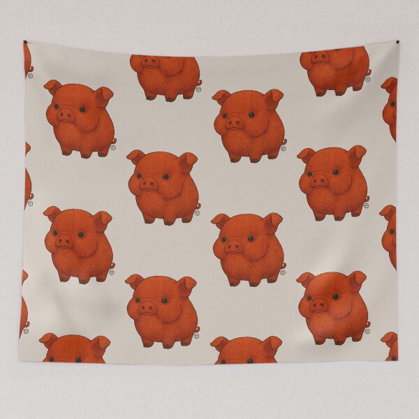 Item preview, Pig - Chunky Pig - Fat Pig - Ugly Pig - Cute Pig - Unimpressed Pig - Red Pig designed and sold by Kabuji Store.
