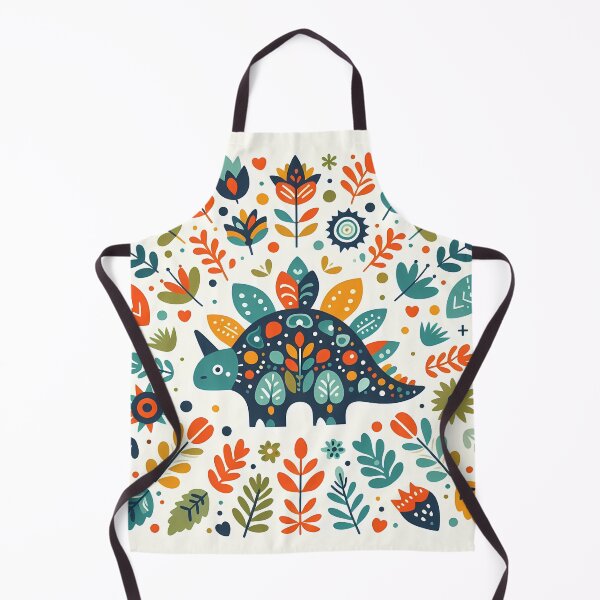 Item preview, Cute Colourful Plated Stegosaurus in Bloom - Scandinavian Folk Art by heidiannemorris © designed and sold by FOLK ART FUSION by heidiannemorris.