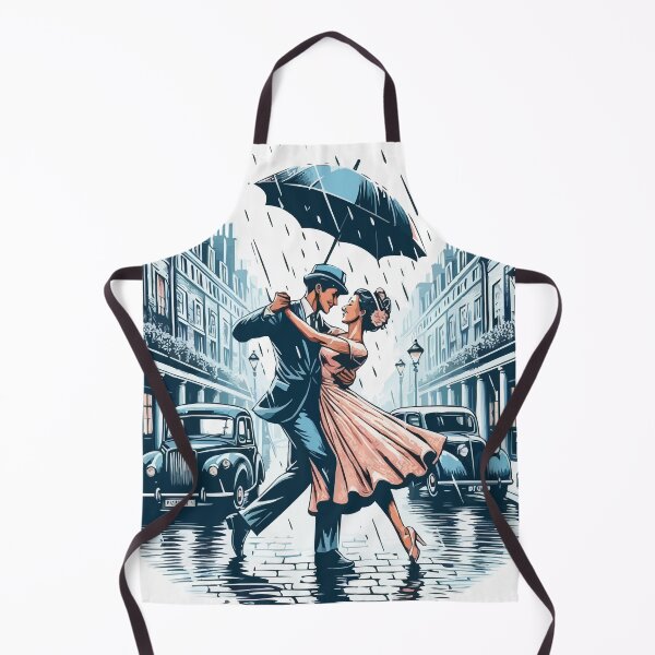 Item preview, Romantic Couple Dancing in the Rain – Vintage London Love Scene Art designed and sold by MAGICKEY2024.