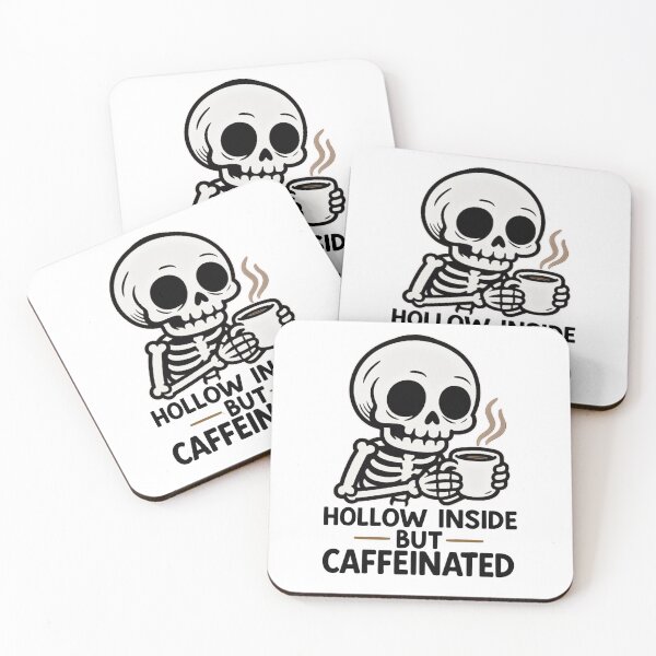 Item preview, Funny Coffee Skeleton Design - Hollow Inside But Caffeinated designed and sold by JerdbordinShop.