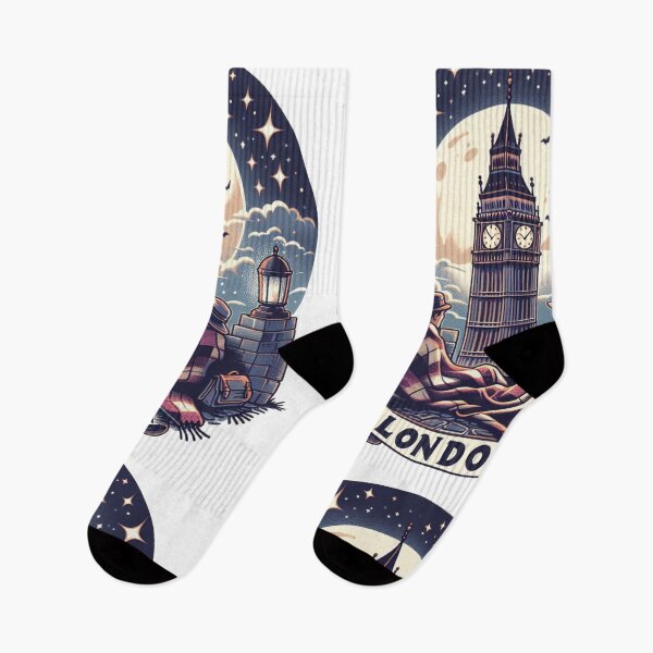 Item preview, London Moon & Big Ben Couple Love – Romantic Night Art designed and sold by MAGICKEY2024.