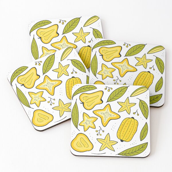 Item preview, Cute Starfruit Pattern with Yellow Carambola Illustration designed and sold by ArtfulWeave.