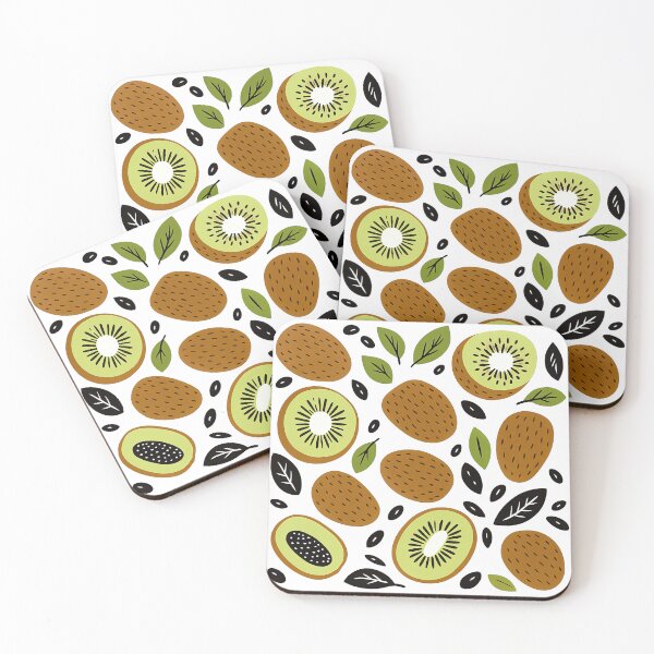 Item preview, Cute Kiwi Fruit Pattern with Leaves Illustration designed and sold by ArtfulWeave.
