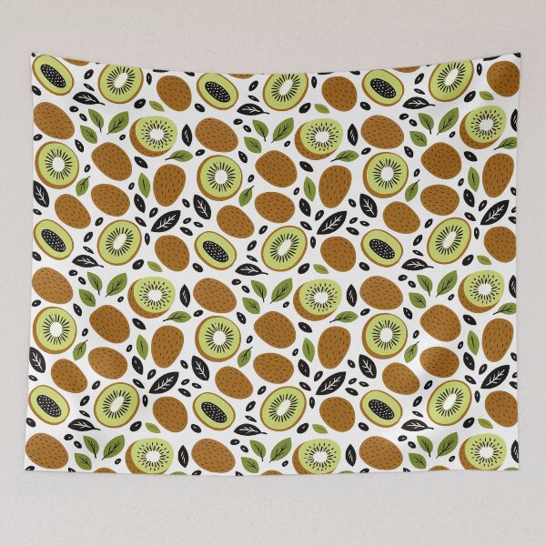 Item preview, Cute Kiwi Fruit Pattern with Leaves Illustration designed and sold by ArtfulWeave.