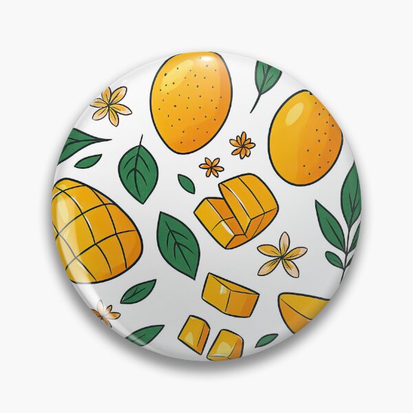 Item preview, Cute Mango Fruit Pattern with Leaves and Flowers Illustration designed and sold by ArtfulWeave.
