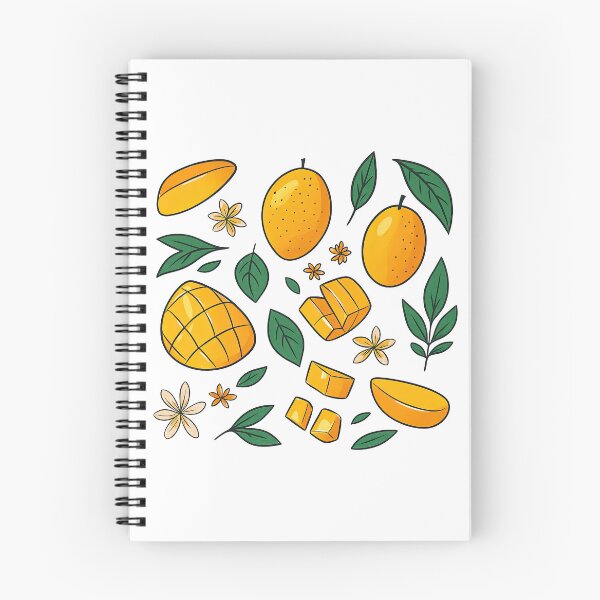Item preview, Cute Mango Fruit Pattern with Leaves and Flowers Illustration designed and sold by ArtfulWeave.