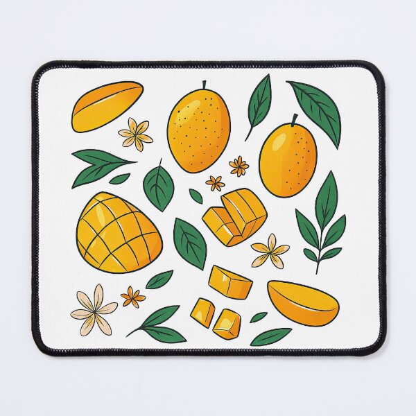 Item preview, Cute Mango Fruit Pattern with Leaves and Flowers Illustration designed and sold by ArtfulWeave.