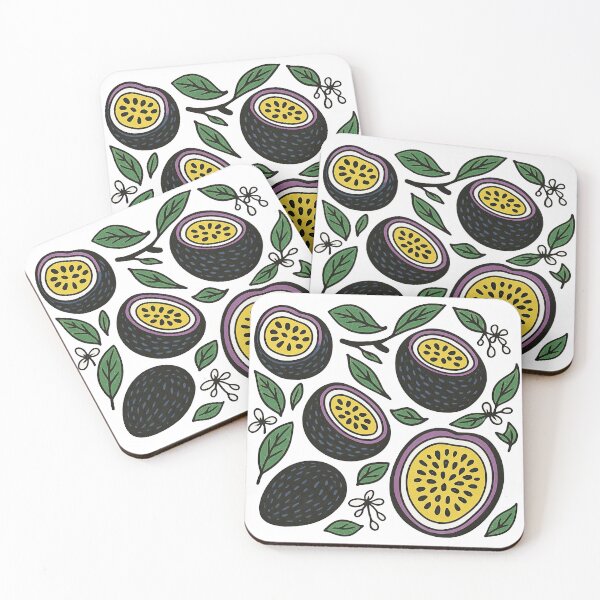 Item preview, Cute Passion Fruit Pattern with Leaves Illustration designed and sold by ArtfulWeave.