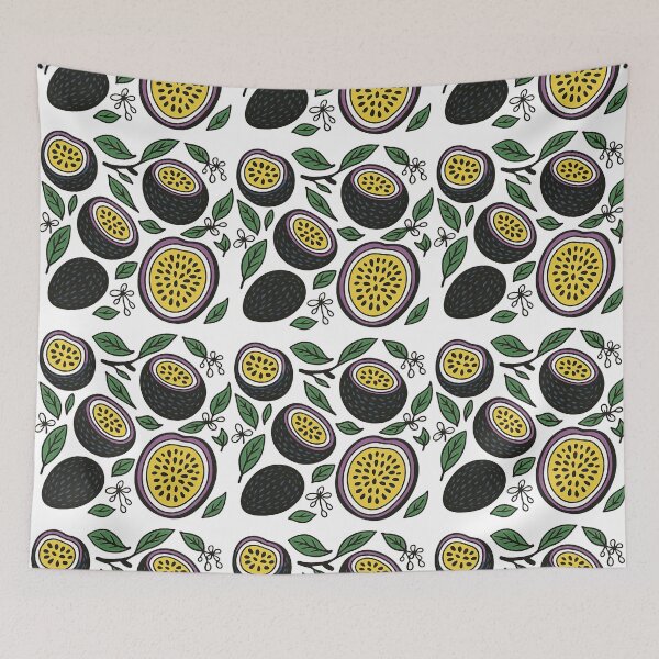 Item preview, Cute Passion Fruit Pattern with Leaves Illustration designed and sold by ArtfulWeave.