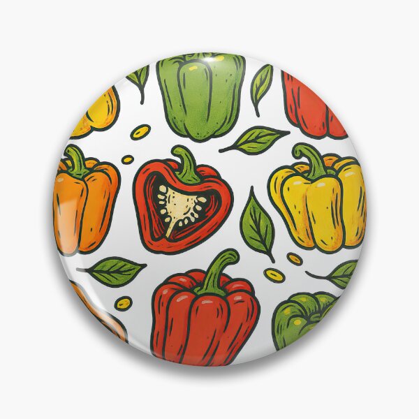 Item preview, Cute Bell Pepper Pattern with Red Green Yellow and Orange Peppers Illustration designed and sold by ArtfulWeave.