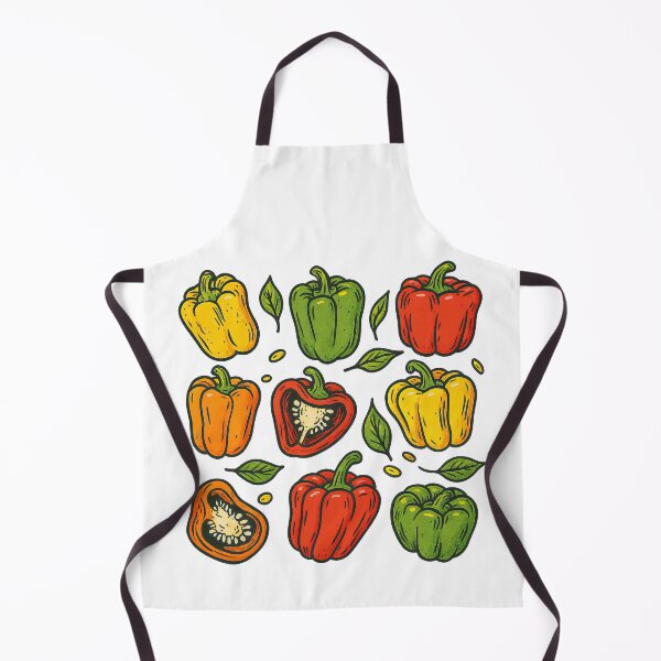 Item preview, Cute Bell Pepper Pattern with Red Green Yellow and Orange Peppers Illustration designed and sold by ArtfulWeave.