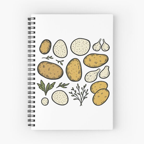 Item preview, Cute Potato Pattern with Whole Potatoes Slices and Leaves Illustration designed and sold by ArtfulWeave.