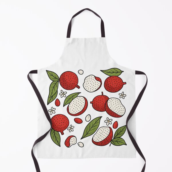 Item preview, Red Lychee Fruit and Blossom Botanical Pattern designed and sold by ArtfulWeave.