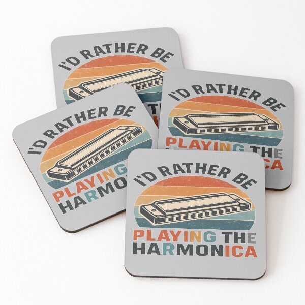 Item preview,  Retro Vintage Harmonicas T-Shirt  I'd Rather Be Playing The Harmonica Music Lover Tee designed and sold by TulipsArtDesigns .