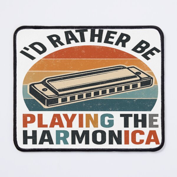 Item preview,  Retro Vintage Harmonicas T-Shirt  I'd Rather Be Playing The Harmonica Music Lover Tee designed and sold by TulipsArtDesigns .